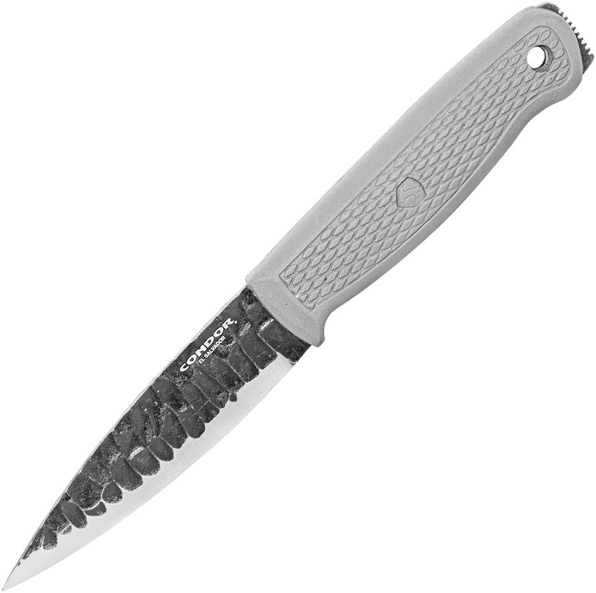 Condor Trog Gray Smooth Polypropylene 1095HC Steel Fixed Blade Knife 396542HC