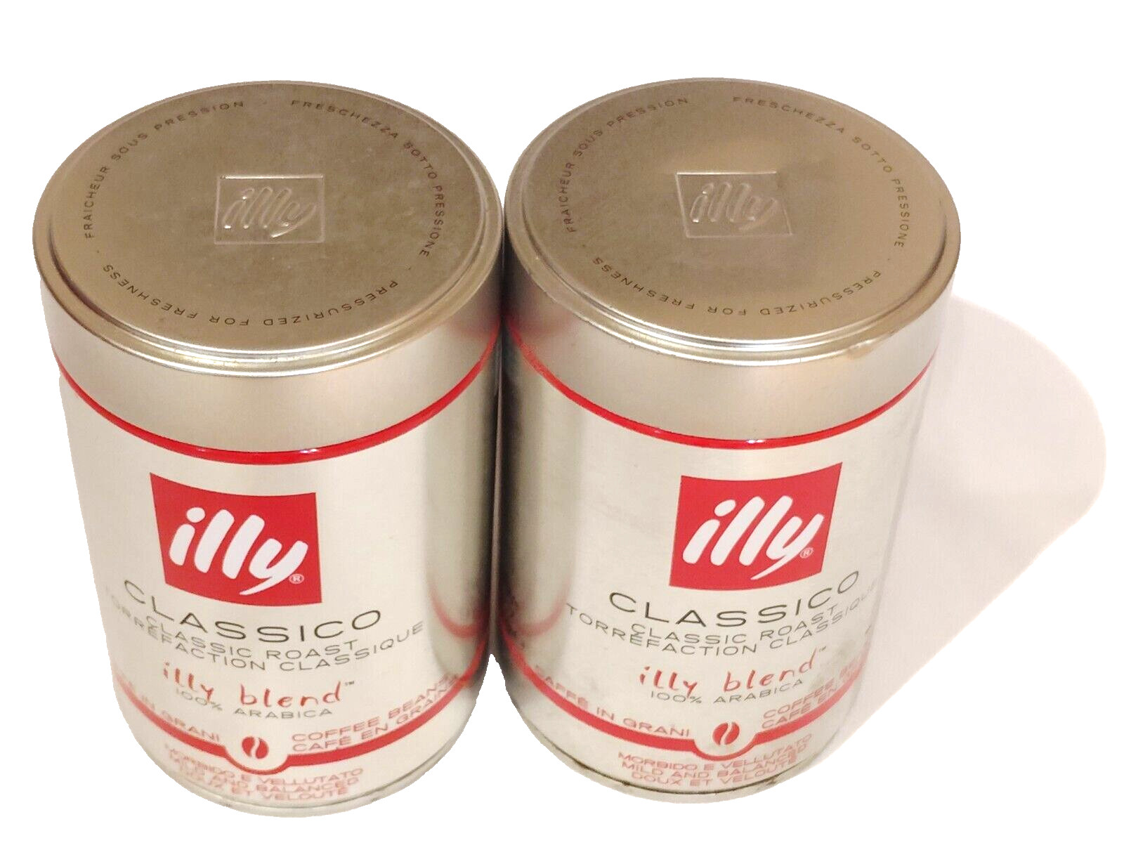 illy CLASSICO Coffee Beans Cans, 2, empty, 8.8oz/250g