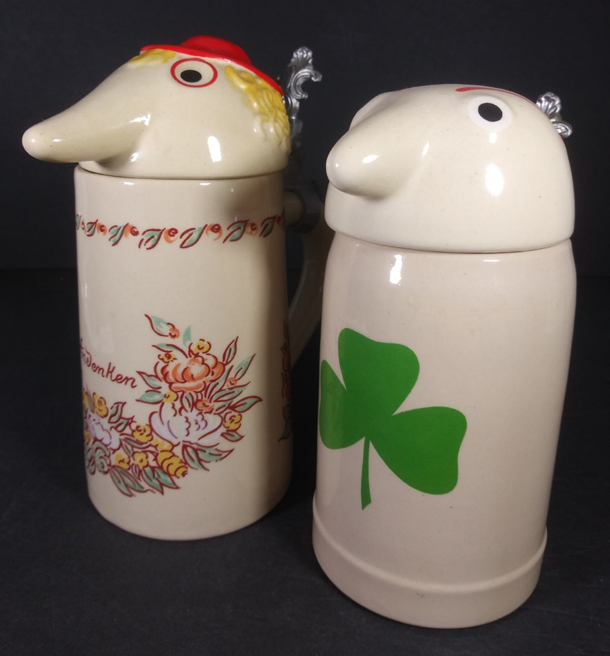 Vintage Webco The Countess & Dooley Ceramic Steins Matt Brewing Germany Set of 2 Vintage Webco The Countess & Dooley Ceramic Steins Matt Brewing Germany Set of 2
