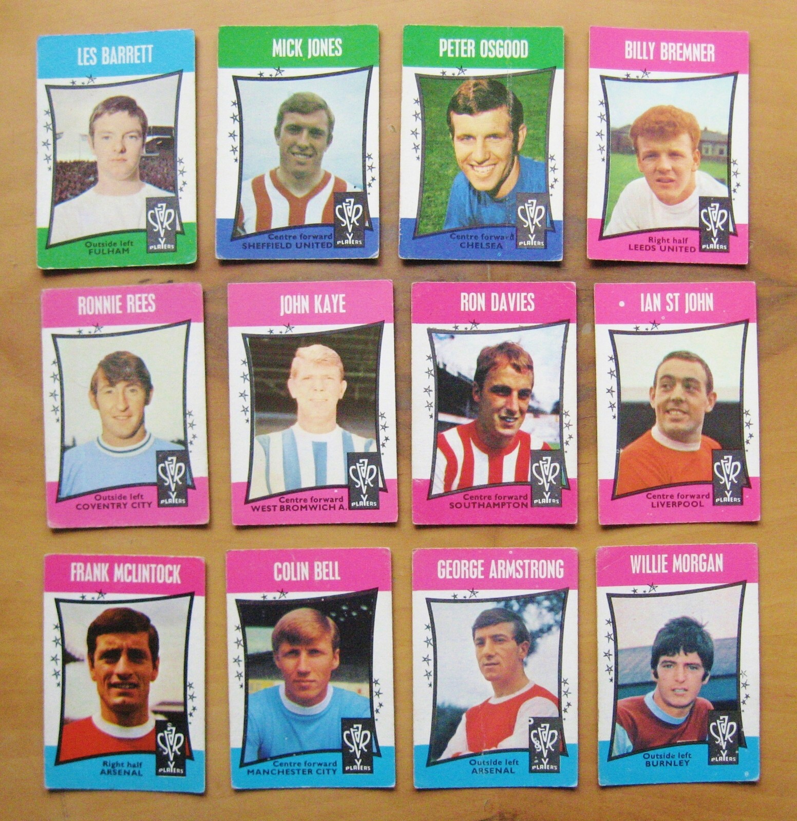 A&BC FOOTBALLERS (STAR PLAYERS) 1967 x 12 *Good/VG Condition* A&BC FOOTBALLERS (STAR PLAYERS) 1967 x 12 *Good/VG Condition*