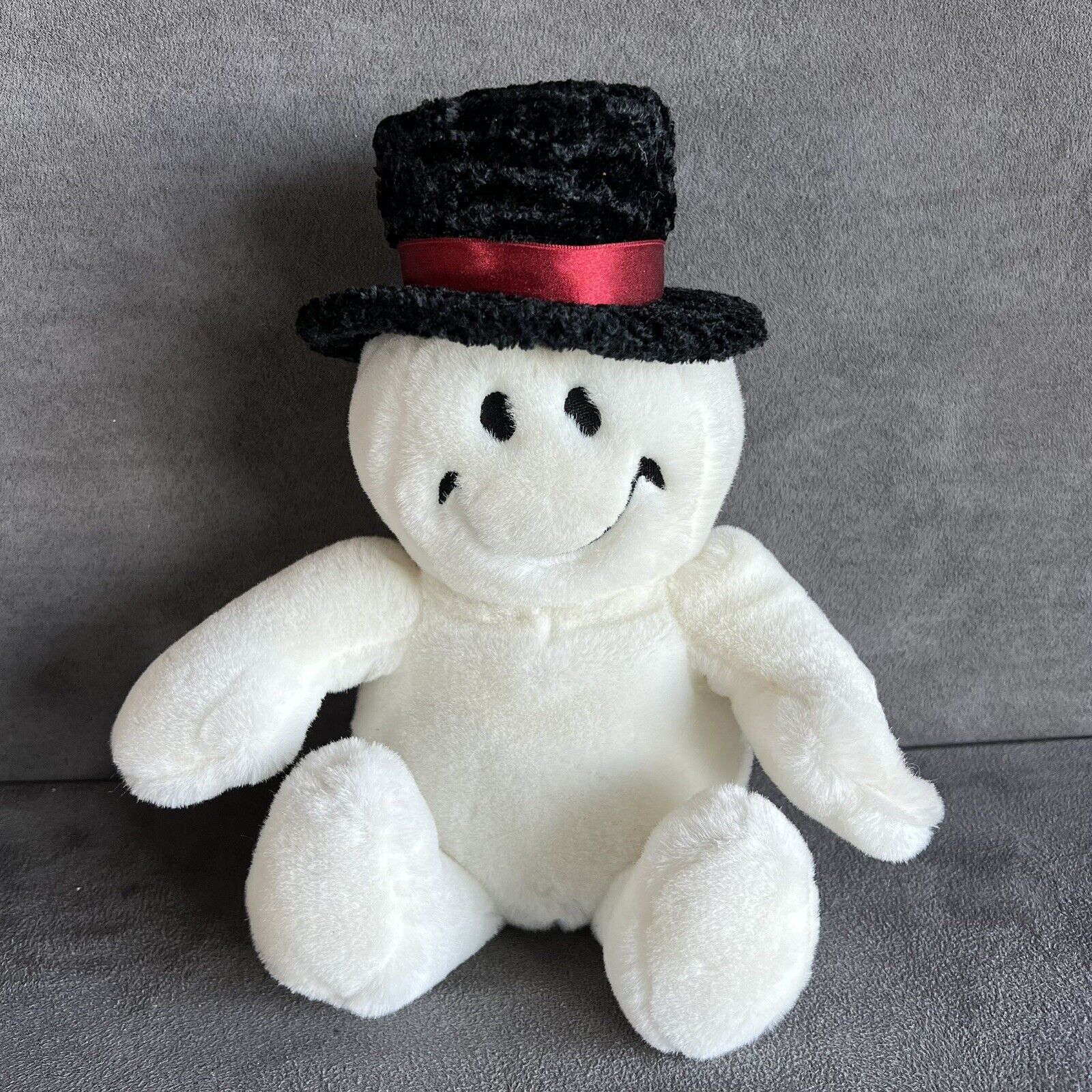 Vintage Snowman Smiley Face Wiggle Animated White  Plush Christmas WORKS