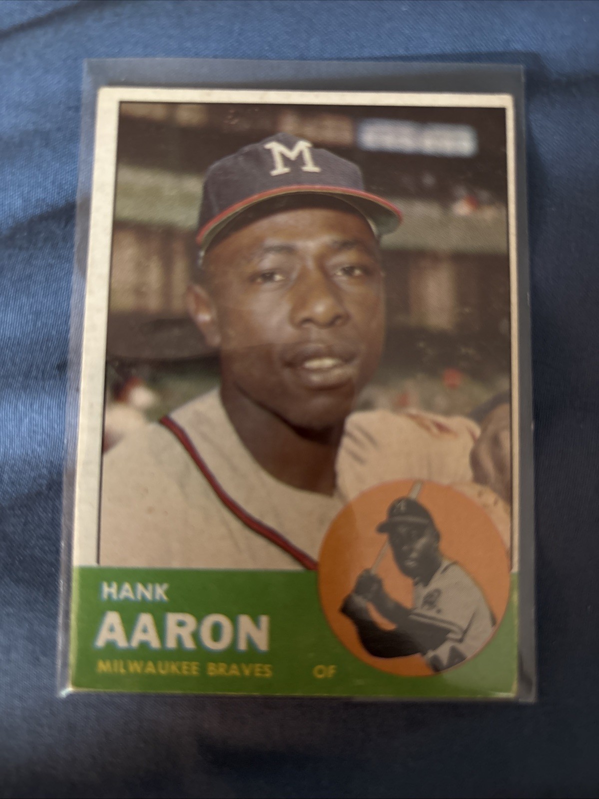 ✅Topps 1963 Hank Aaron Milwaukee Braves Baseball #390 Base Set Card HOF✅