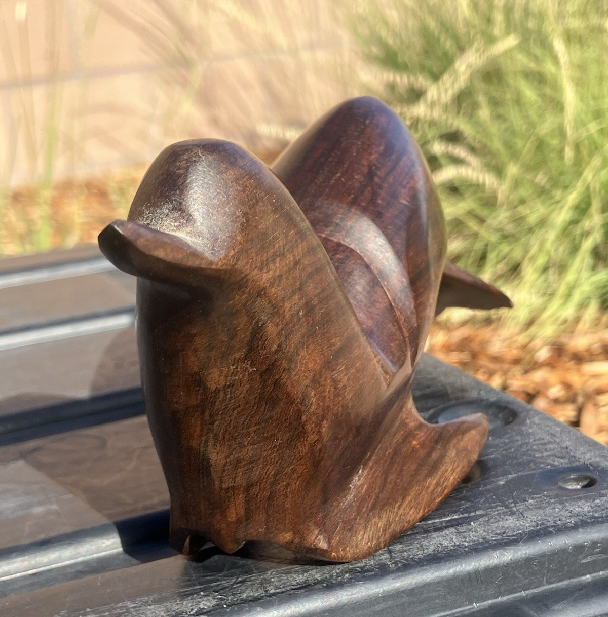 VTG Hand Carved Seal Sculpture Figurine Abstract Folk Art Ironwood 9”
