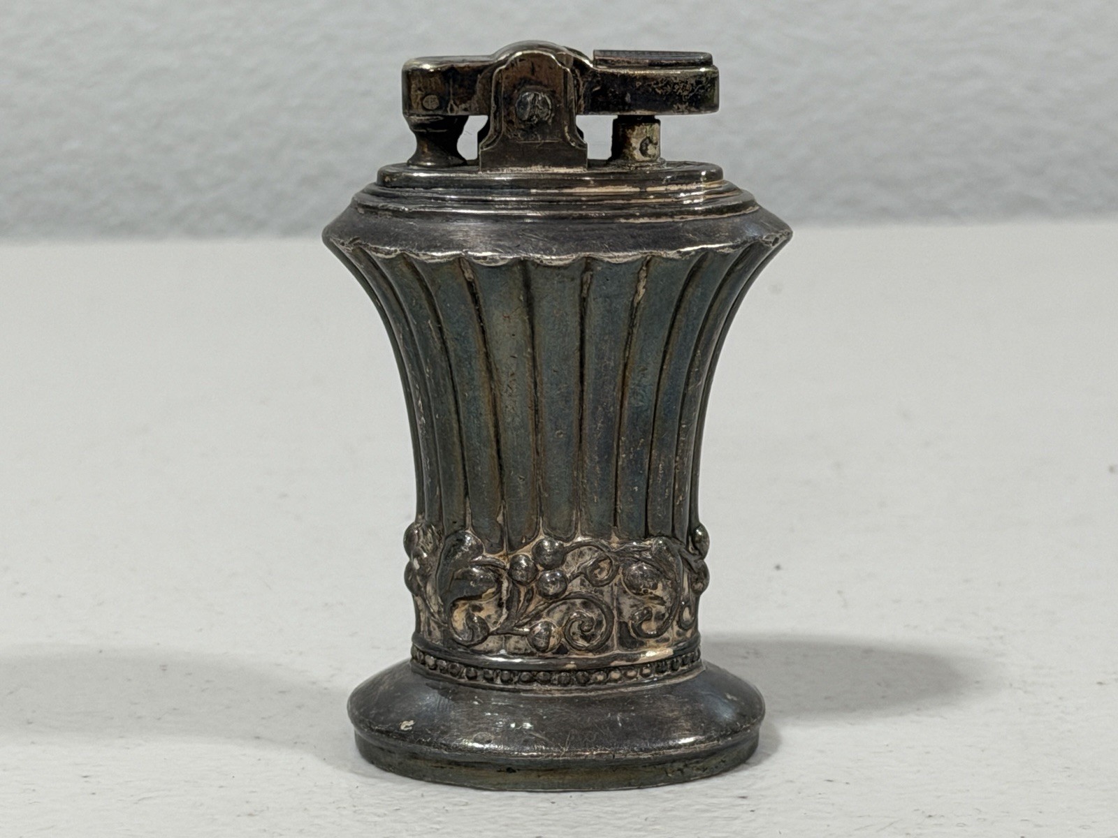 Antique Mark Ronson Silver Table Lighter Newport U.S. Patent Re. NO. 19023