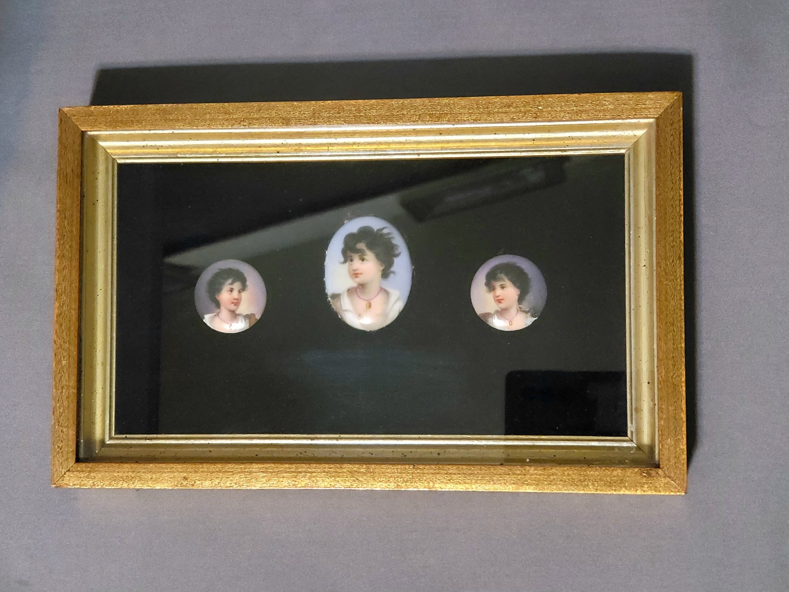 Vtg. Nice Neapolitan Fisher Handpainted Porcelain Plaque In Picture Frame Rare Vtg. Nice Neapolitan Fisher Handpainted Porcelain Plaque In Picture Frame Rare