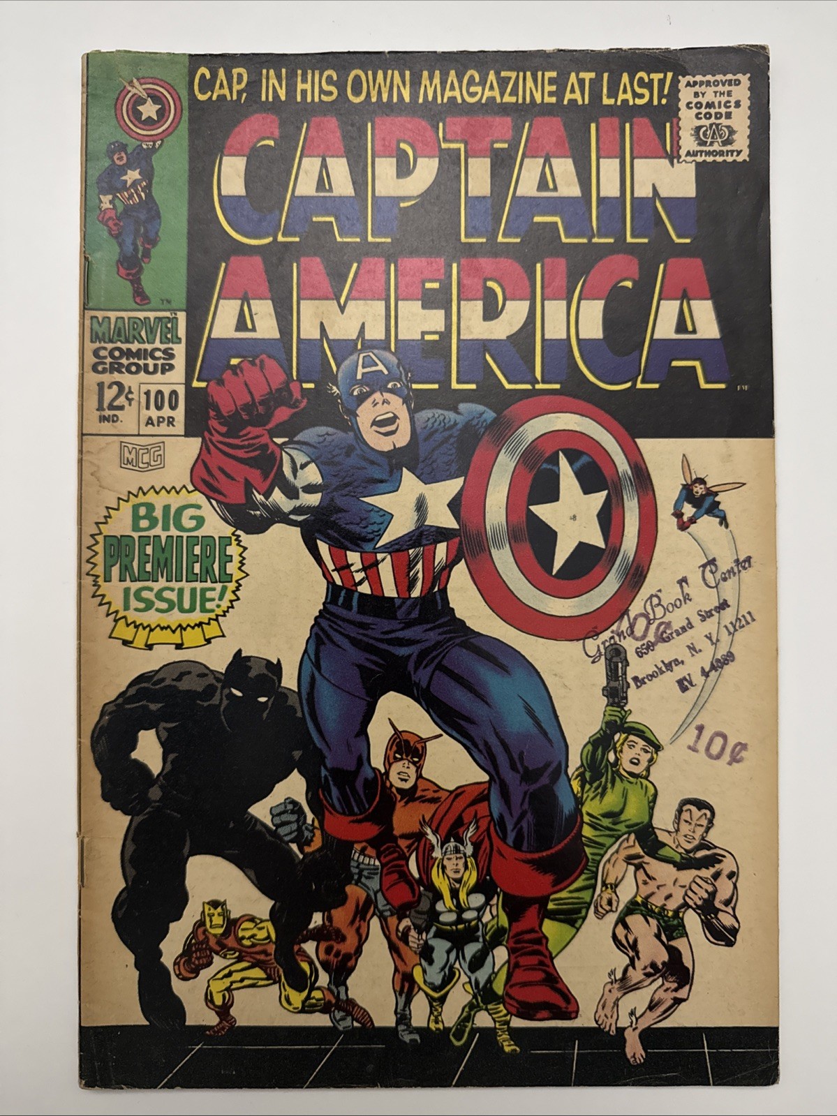 Captain America #100 (Marvel Comics April 1968) 🔑 KEY ISSUE 🔥 MID GRADE