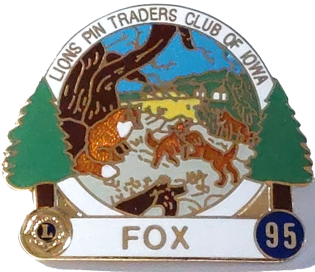 Lion's International Lions Pin Traders Club of Iowa FOX 1995 Lapel Pin