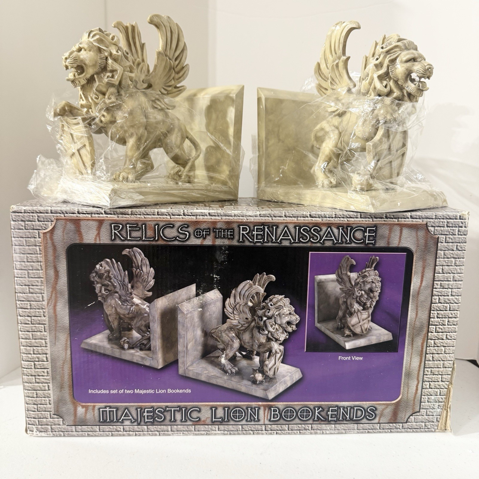 Spencer Gifts Relics of the Renaissance Majestic Lion Bookends Gothic Gargoyle Spencer Gifts Relics of the Renaissance Majestic Lion Bookends Gothic Gargoyle