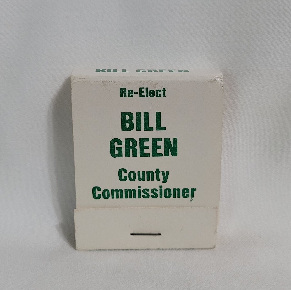 Vintage Re-Elect Bill Green County Commissioner MI Matchbook Advertising Full