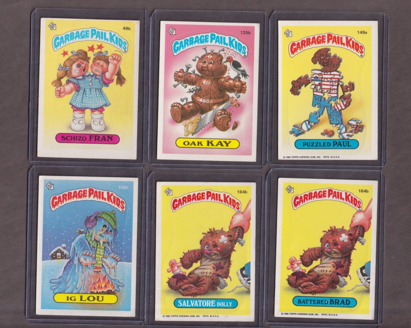 Garbage Pail Kids (OS) Discontinued+Replacement Cards w/ Schizo Fran (1985/1986)