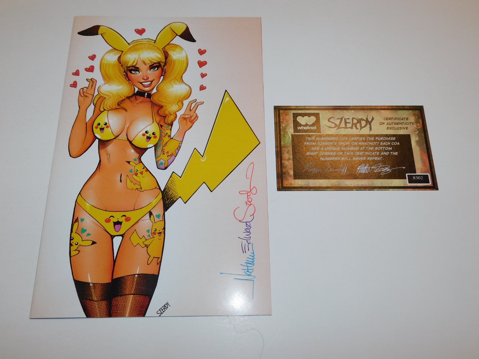 Zirty Girlz #5 Pokémon MEGACON PIKA GIRL VIRGIN Signed NATHAN SZERDY + COA NM