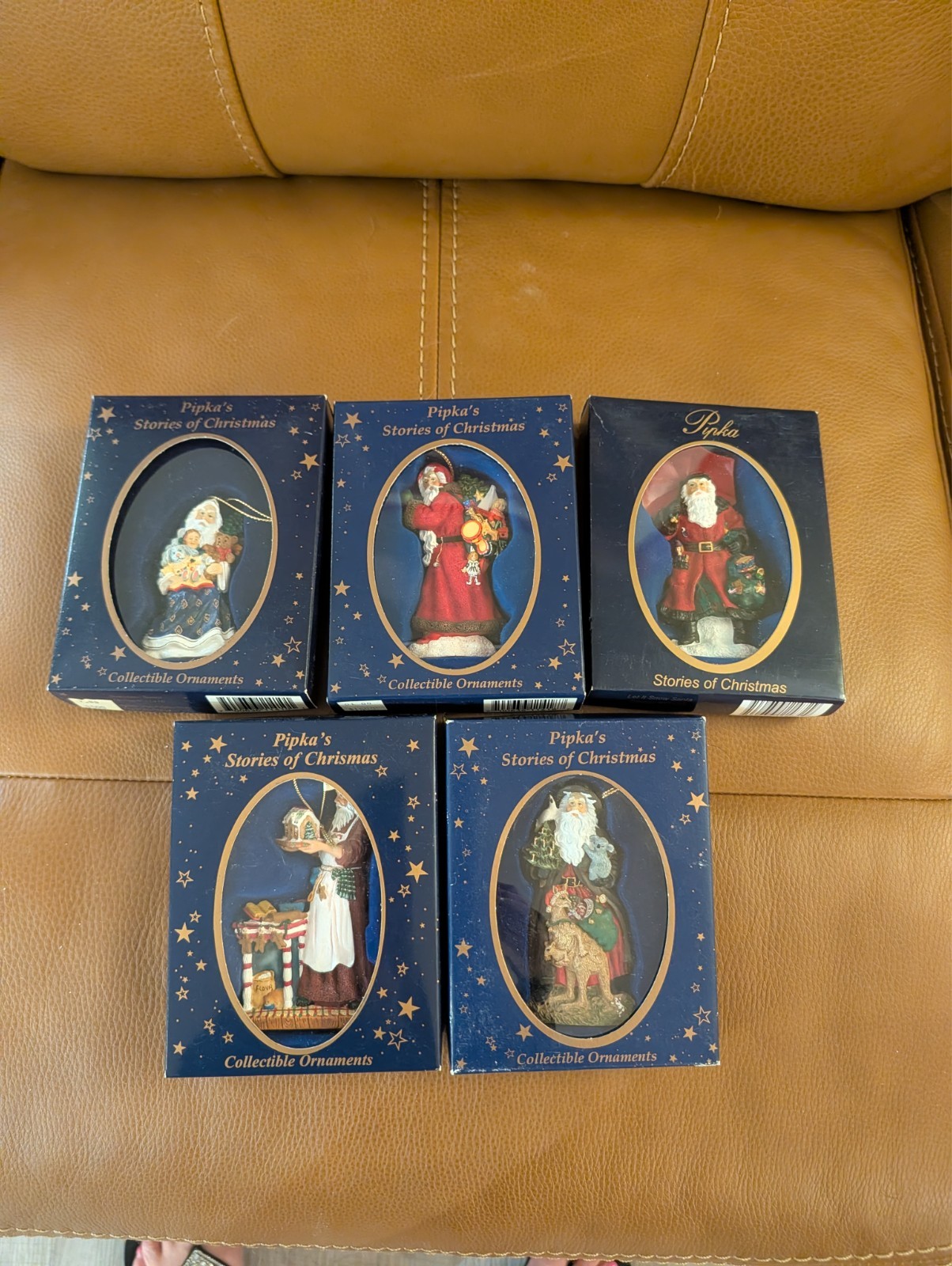 Christmas Santa Lot Of 5 Pipka's Stories Ornaments.