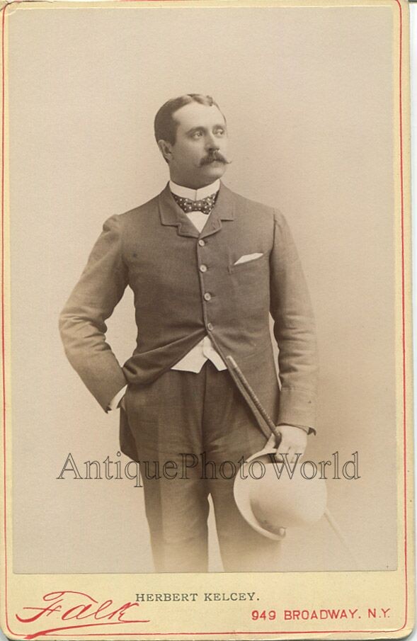 Herbert Kelcey English American Broadway stage actor antique cabinet photo Falk