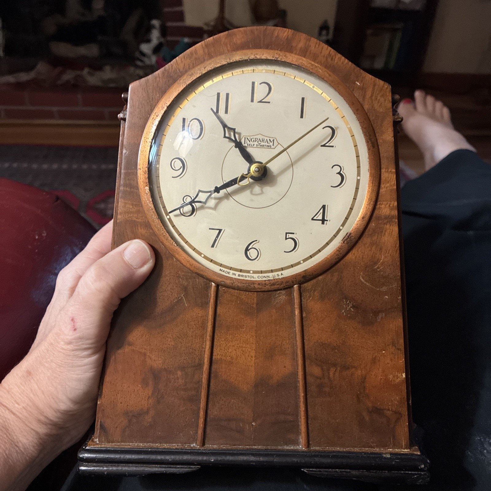 Antique 1930’s INGRAHAM Mahogany Wood Case Working Model sc 323 