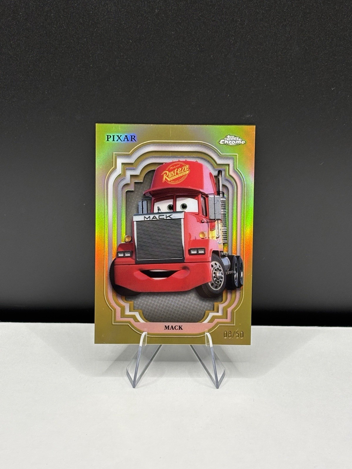 2024 Topps Chrome Disney Mack First True Gold # 8/50 ‼️Pixar Cars, SSP 🤩
