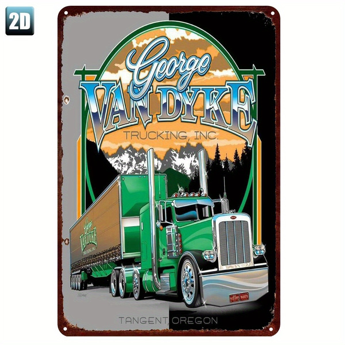 Vintage George Van Dyke Trucking Retro Tin Metal Signs Home Décor 8x12