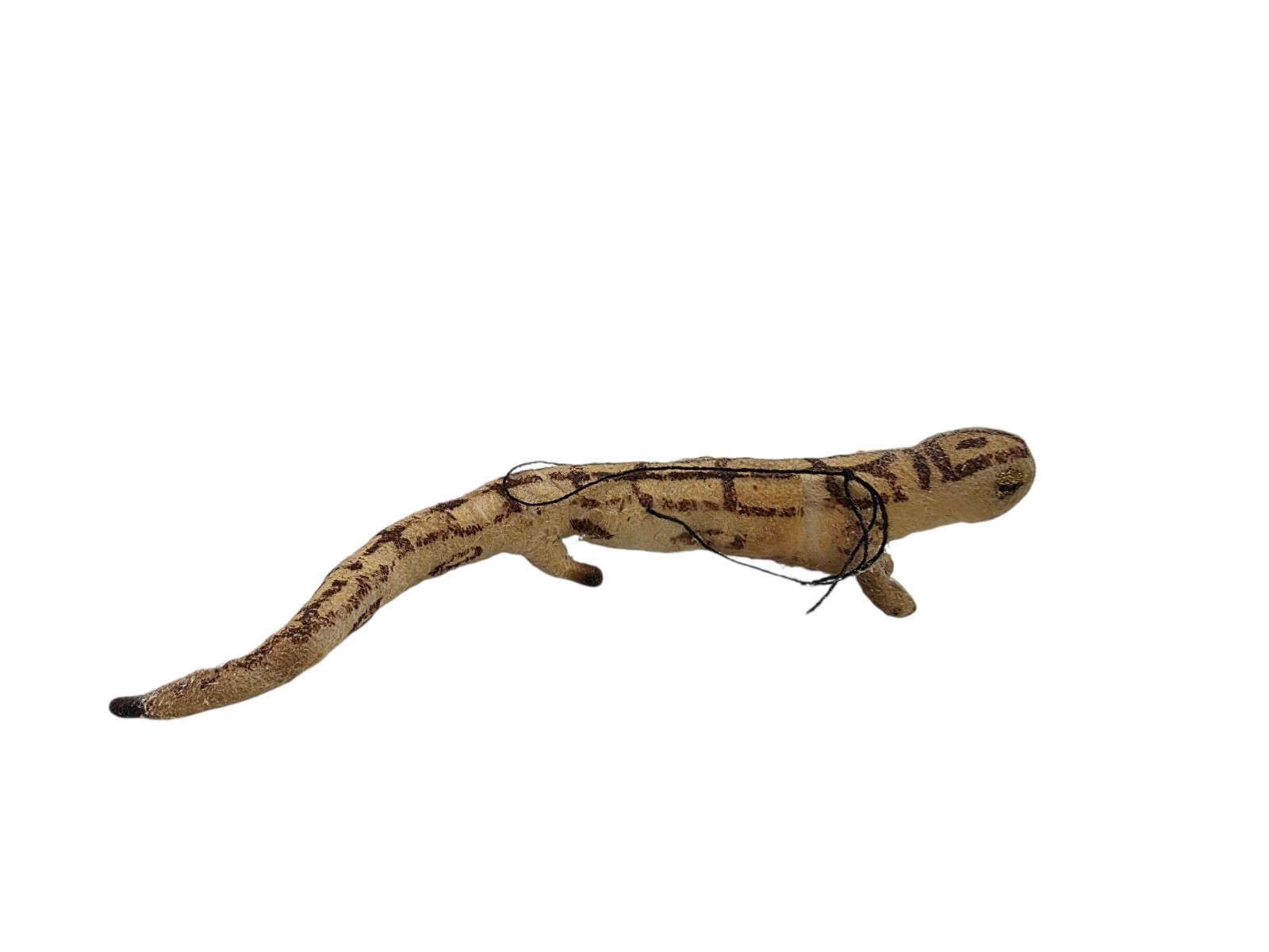Antique Early German Spun Cotton Salamander Lizard Christmas Ornament 4\