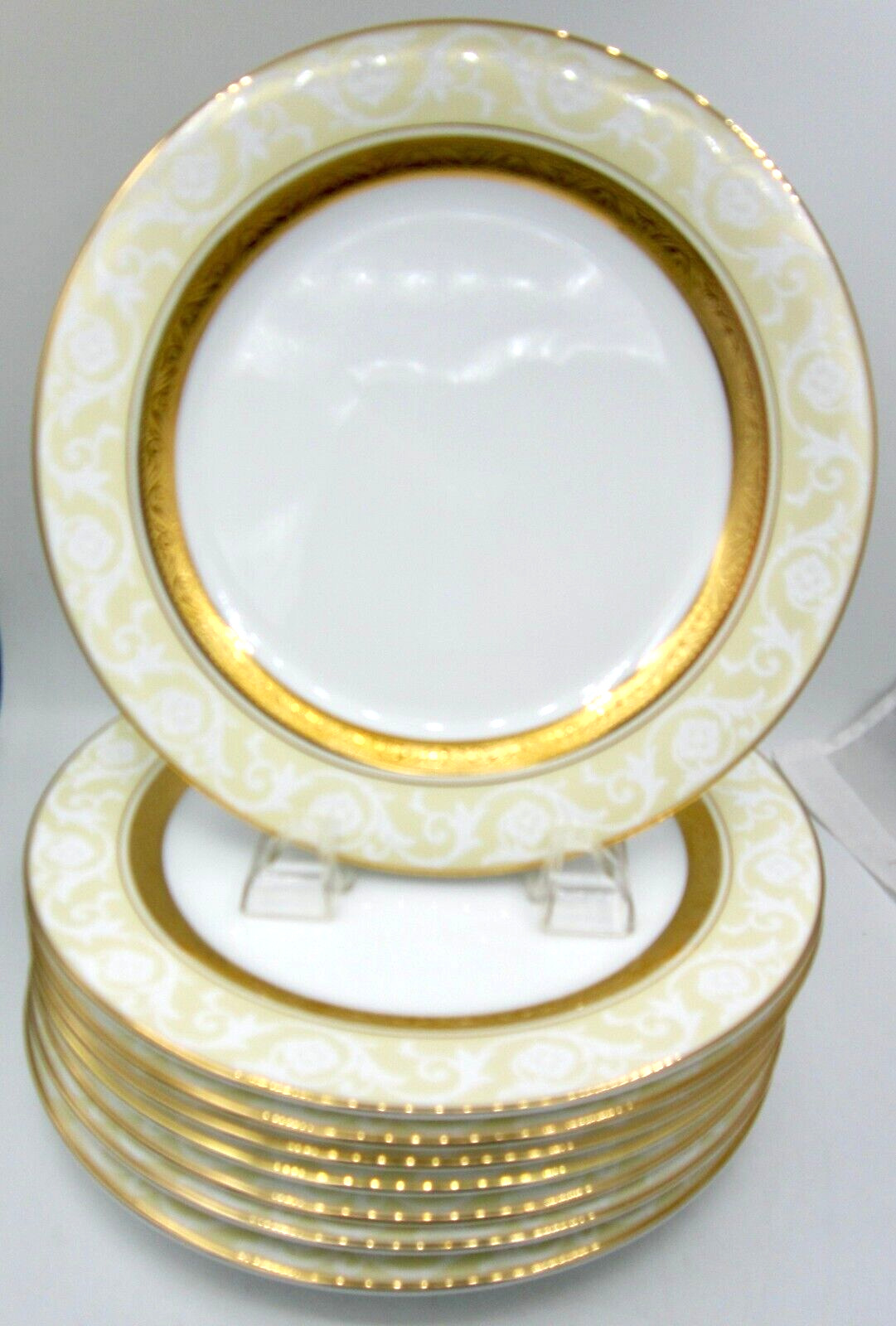 Noritake Majestic Gold (4290) China Accent Luncheon Plates (8) - England
