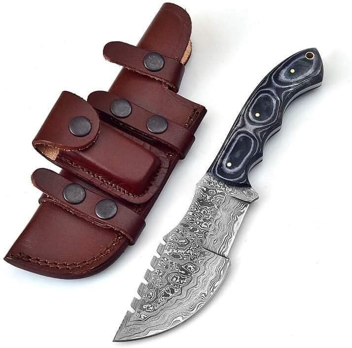 Handmade Damascus Steel 10 Inches Hunting Knife, Outdoor knife , Tracker knife
