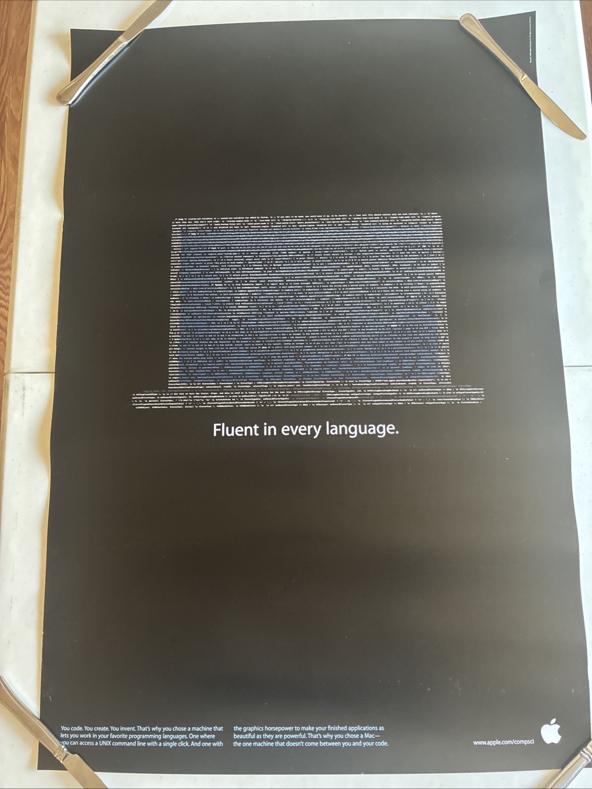 Vintage Apple Computer Poster Fluent In Every Language 2006 NOS 36x24