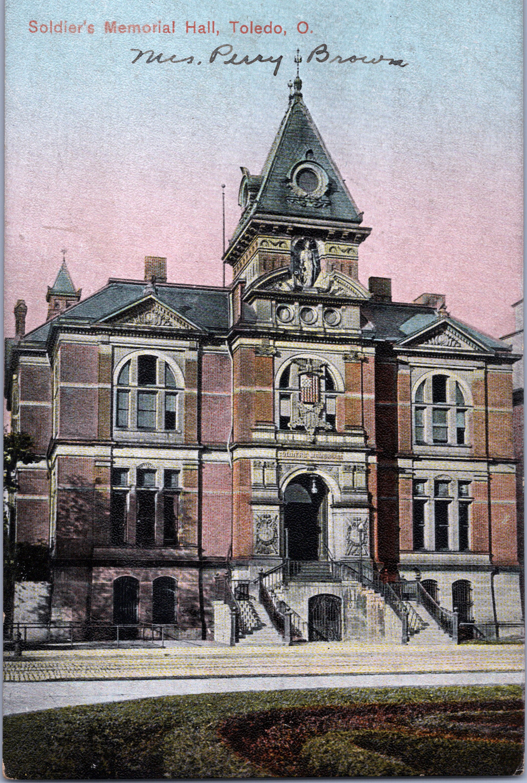 Vintage Ohio Postcard OH 1914 Soldier\'s Memorial Hall Toledo
