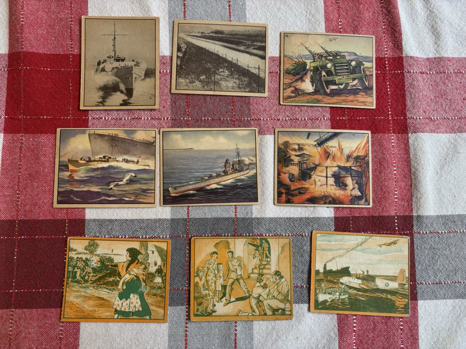 1939 Gum Inc War News Pictures Card Lot of 9 WWII NONE HAVE CREASE VGEX to VGEX+