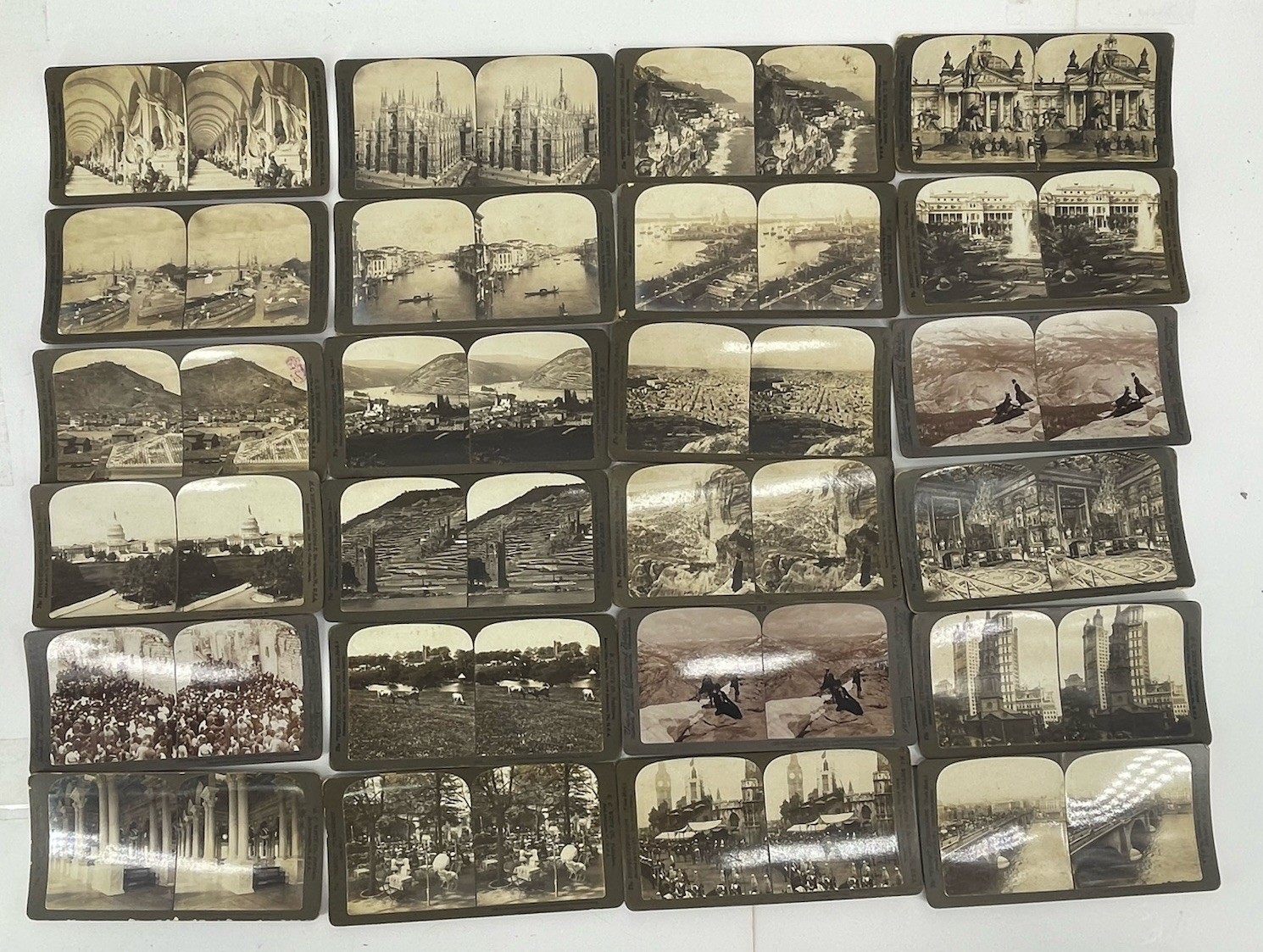 Antique Stereoview Stereoscope Card Lot 24 Victorian 3D Photos c1890-1910 #3
