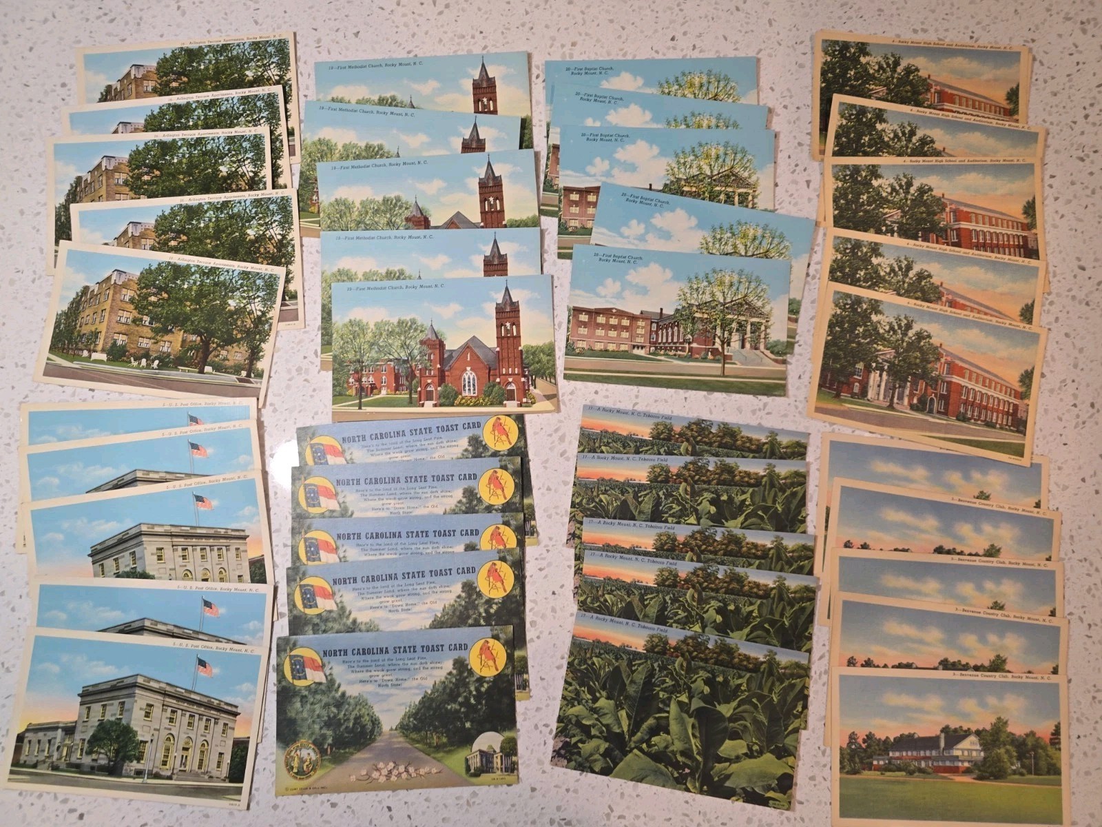 Vintage Post Card Lot Rocky Mount North Carolina (40)  Tobacco Buildings Golf 