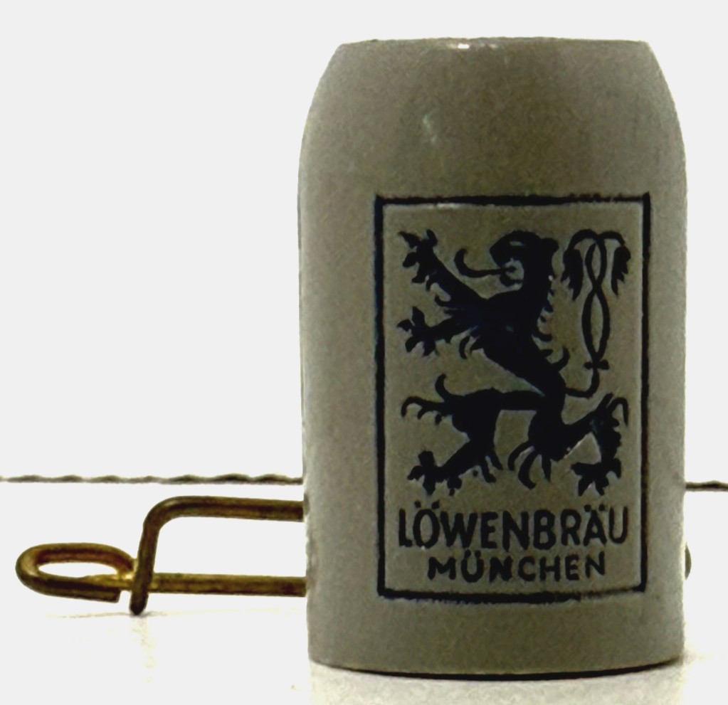 Vintage Lowenbrau Munchen Mini Gray Beer Stein Mug 19mm Tall Charm Pin