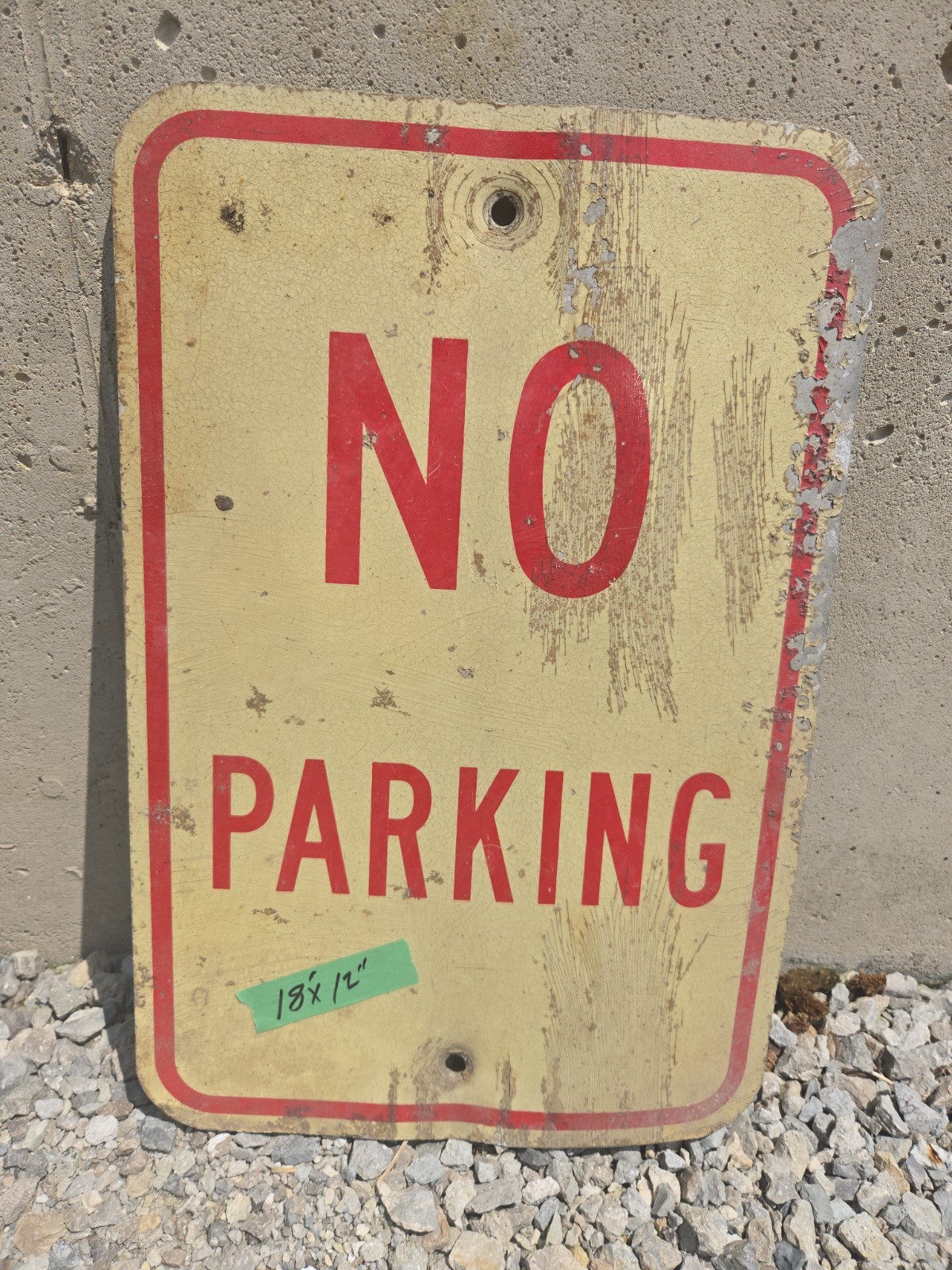 Vintage Retired NO PARKING Sign Road Street 18