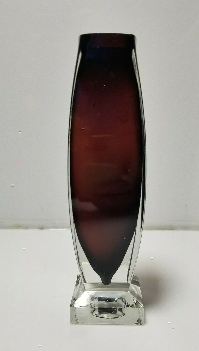 Vintage Flower Rose Vase Art Glass 