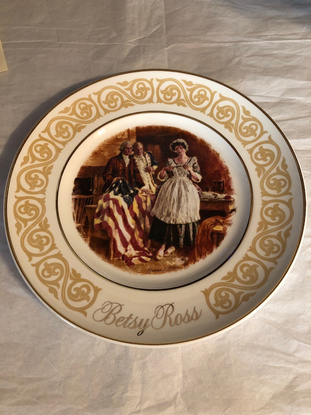 Avon 1973 Collectors Plate Betsy Ross Patriot Flagmaker Enoch Wedgwood In Box