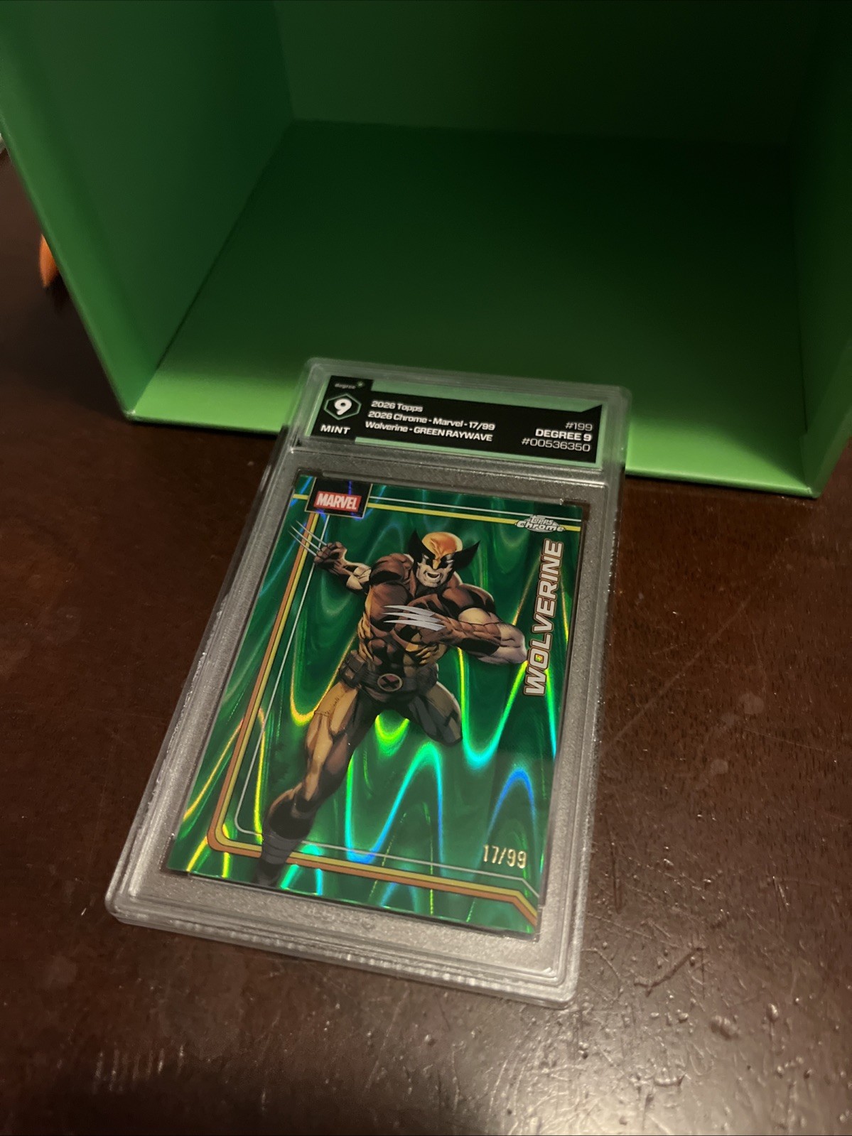 2026 Topps Chrome Marvel Wolverine 17/99 Green Raywave #199 Degree 9 Mint X-Men