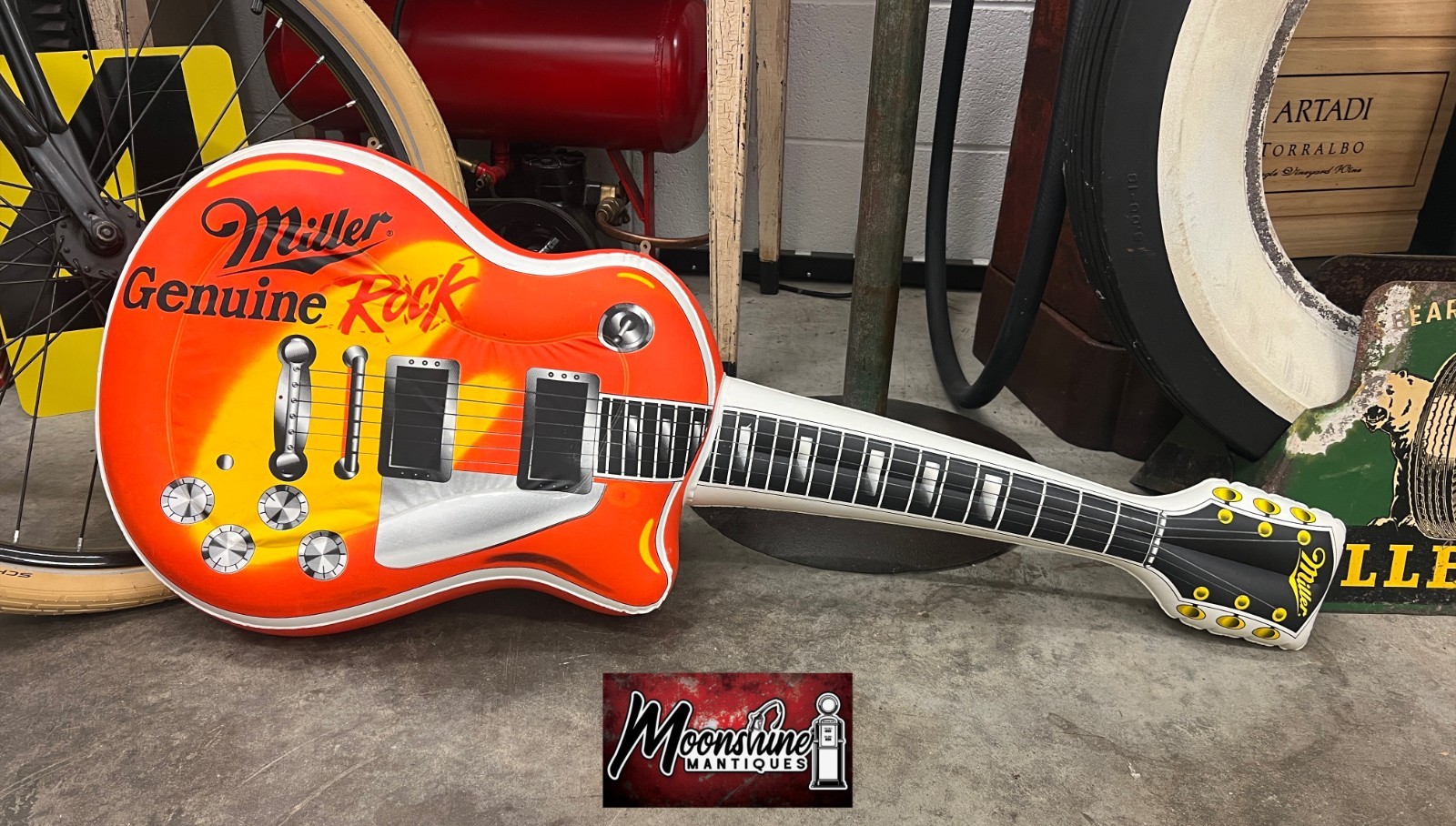 Rare Vtg. MILLER GENUINE DRAFT Beer Inflatable Guitar