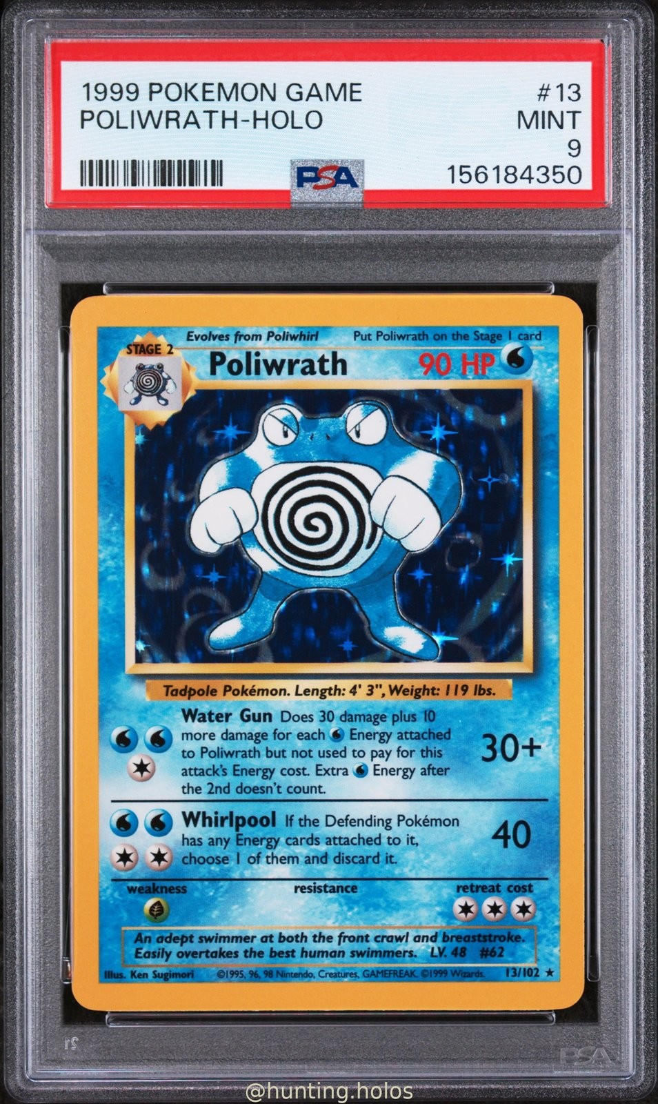 Poliwrath Holo 13/102 PSA 9 Base Set Unlimited