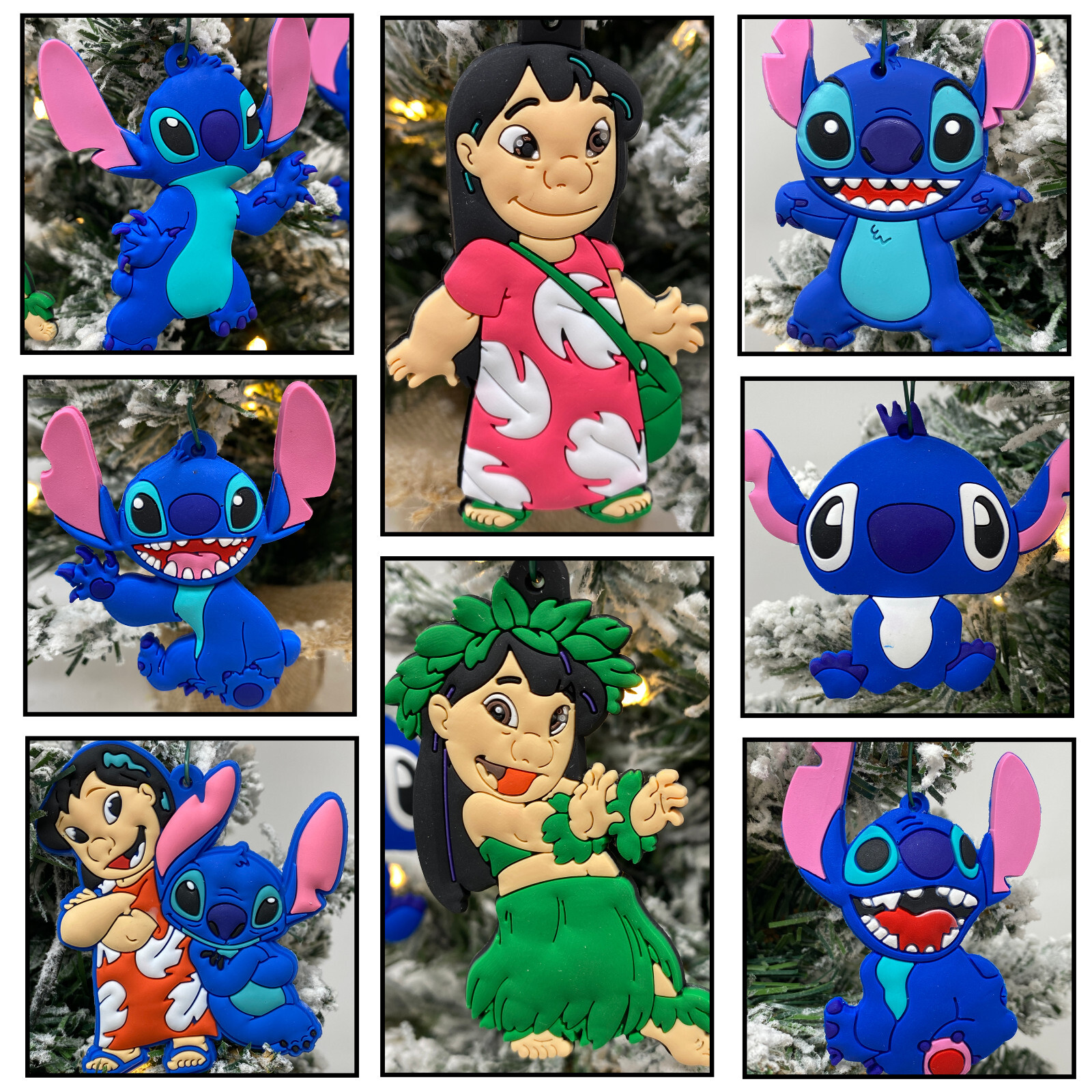 Disney\'s Stitch Ornaments Deluxe 8 Piece Lilo and Stitch Set Disney\'s Stitch Ornaments Deluxe 8 Piece Lilo and Stitch Set