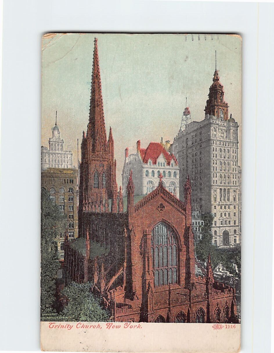 Postcard Trinity Church New York USA