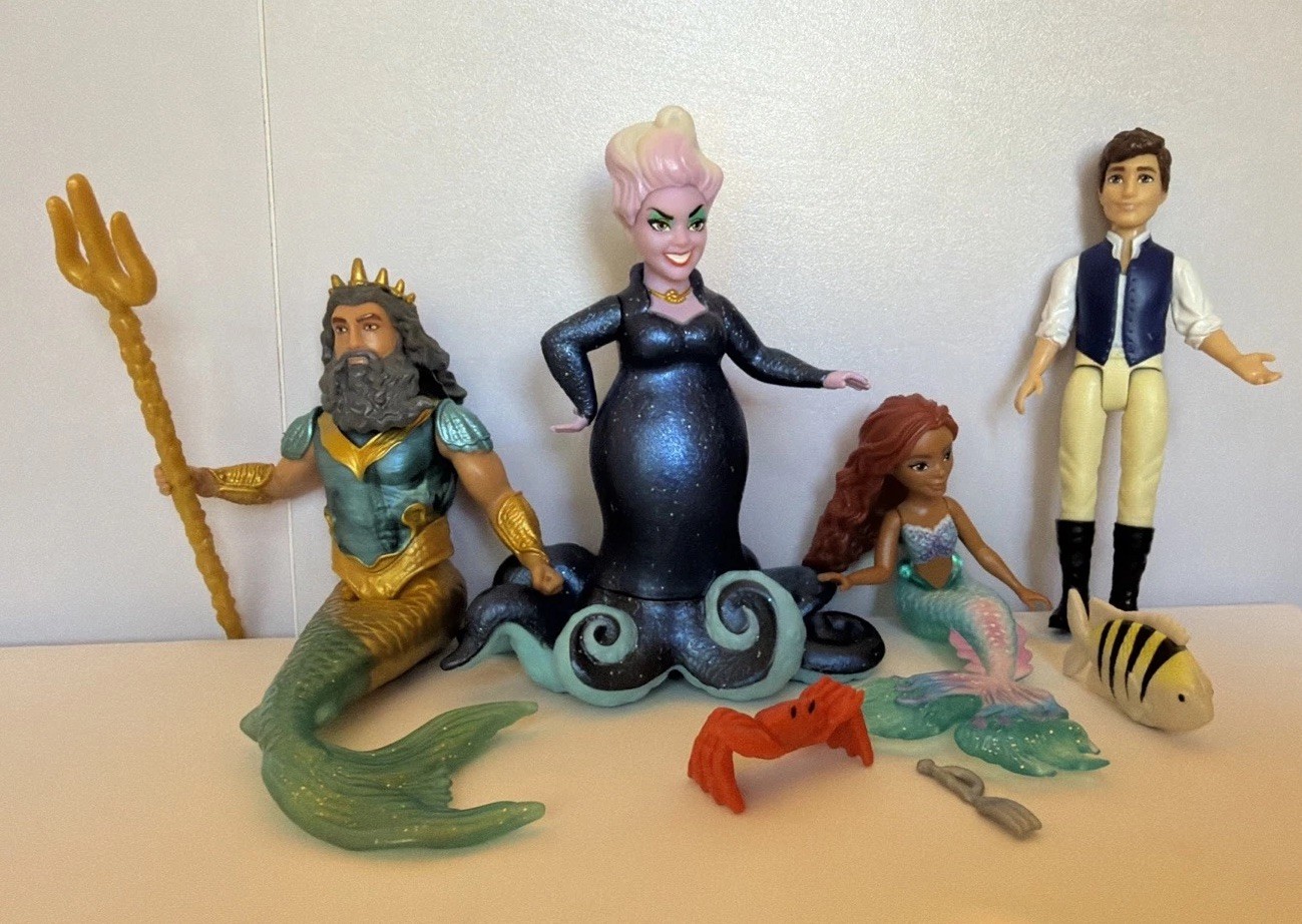 Disney Little Mermaid Ariel’s Adventures Story Set Ursula Eric King Triton Dolls