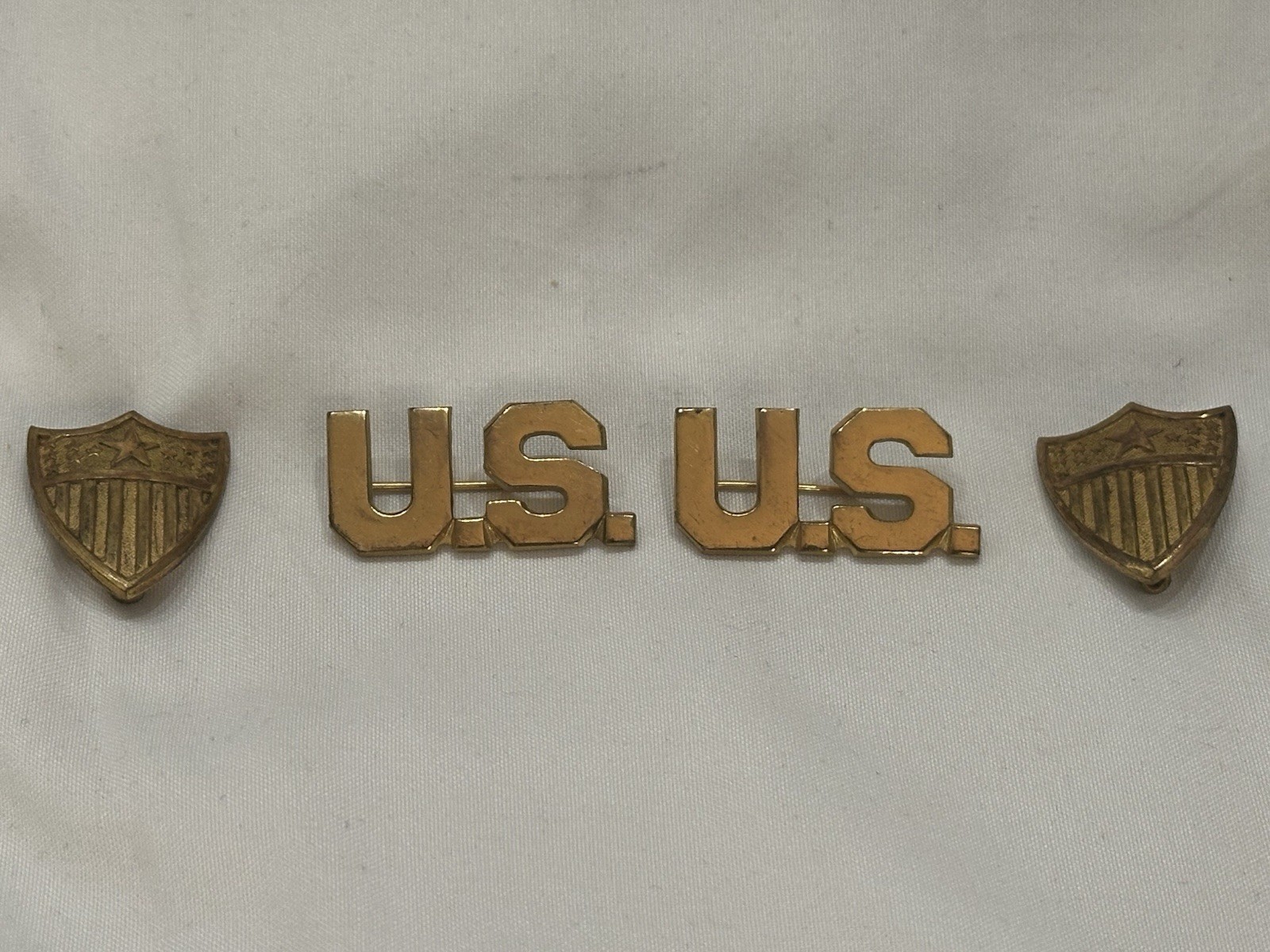 TWO MATCHED PAIR M1902 Adjutant General Office Collar Insignia. Hard To Find Set