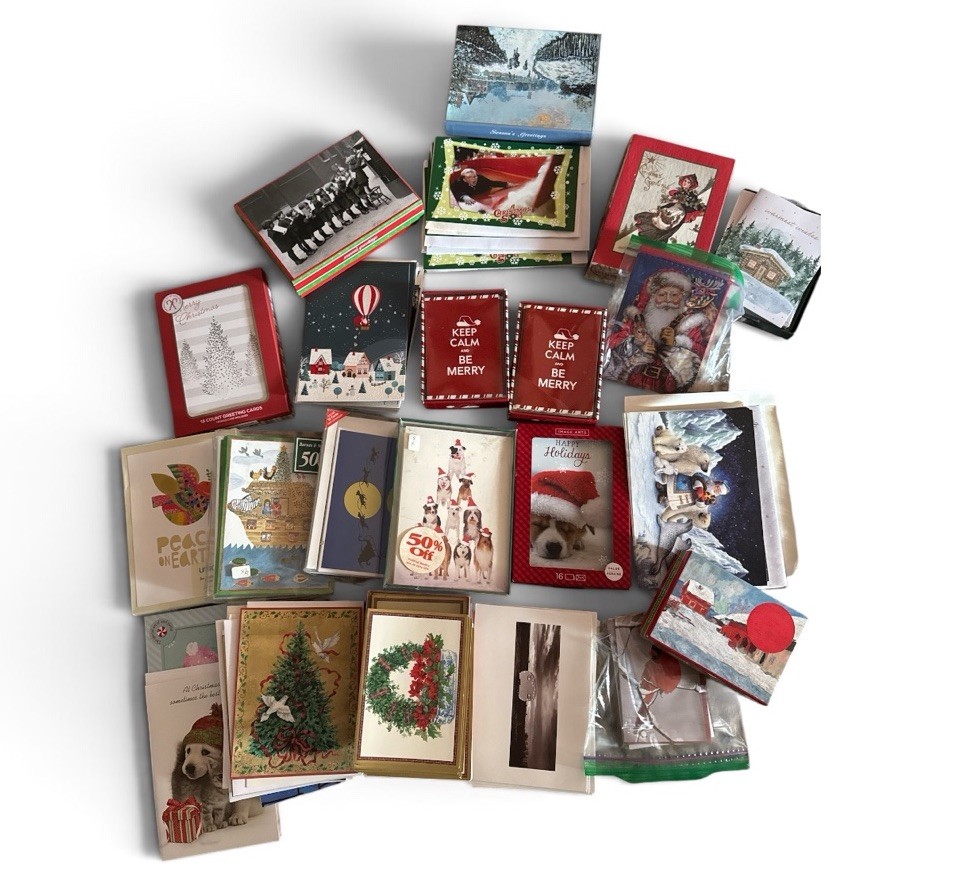 200 Plus Lot Of Unused Christmas Cards- Many Vintage 