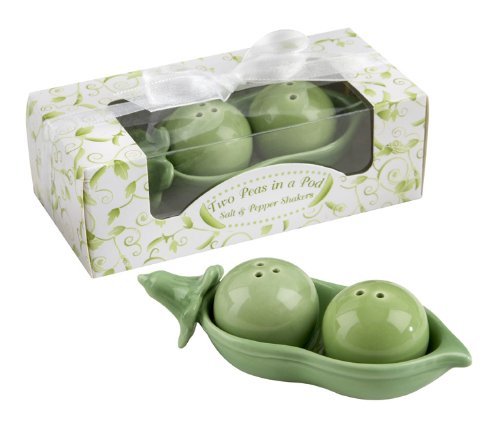 Two Peas in a Pod Ceramic Salt & Pepper Shaker NEW