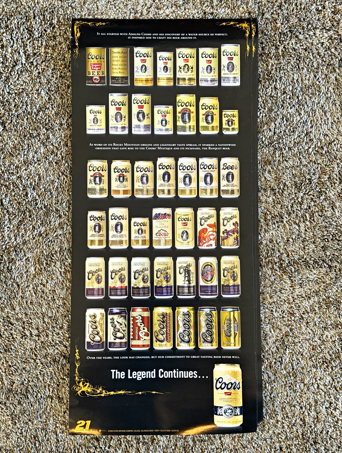Coors Beer Breweriana Collectible Poster 