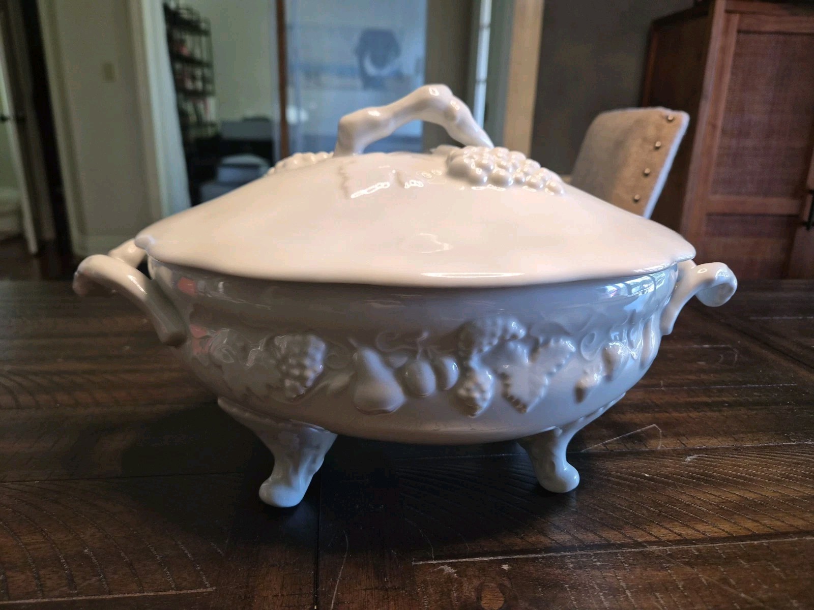 VTG Philippe Deshoulières Limoges California White Porcelain Footed Soup Tureen