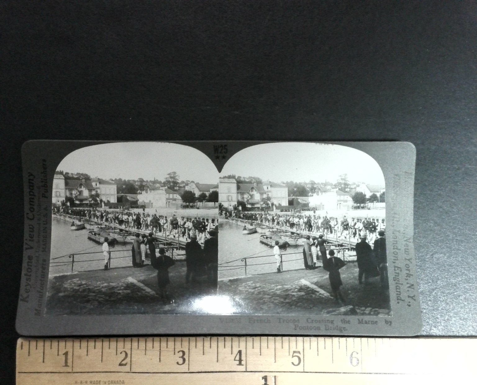 French Troops Crossing Marne River Stereoview Keystone View Co. WWI Military