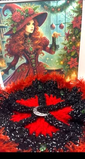 9 In Goth Pentacle Yule Witch Bruja Pagan Winter Solstice Altar Center Piece