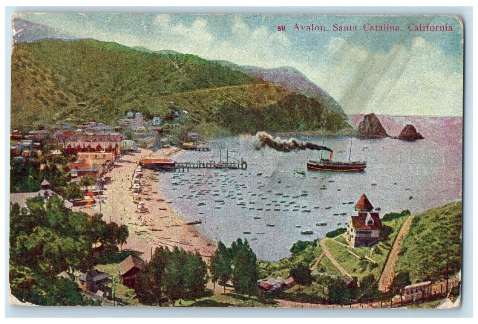 1911 Avalon Island Pacific Ocean Village Santa Catalina California CA Postcard