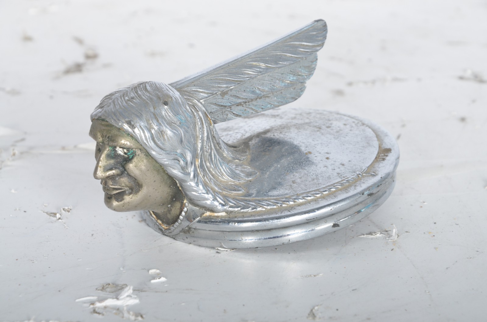 1928 1929 Pontiac Indian Chief Hood Ornament Radiator Cap Native American Mascot