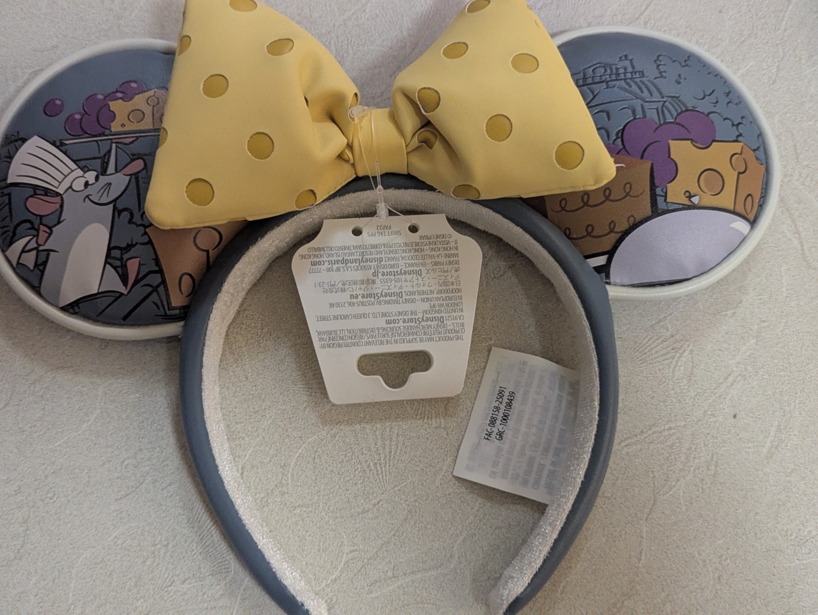 Disney EPCOT World Showcase France Remy Ratatouille Adventure Ears Headband New
