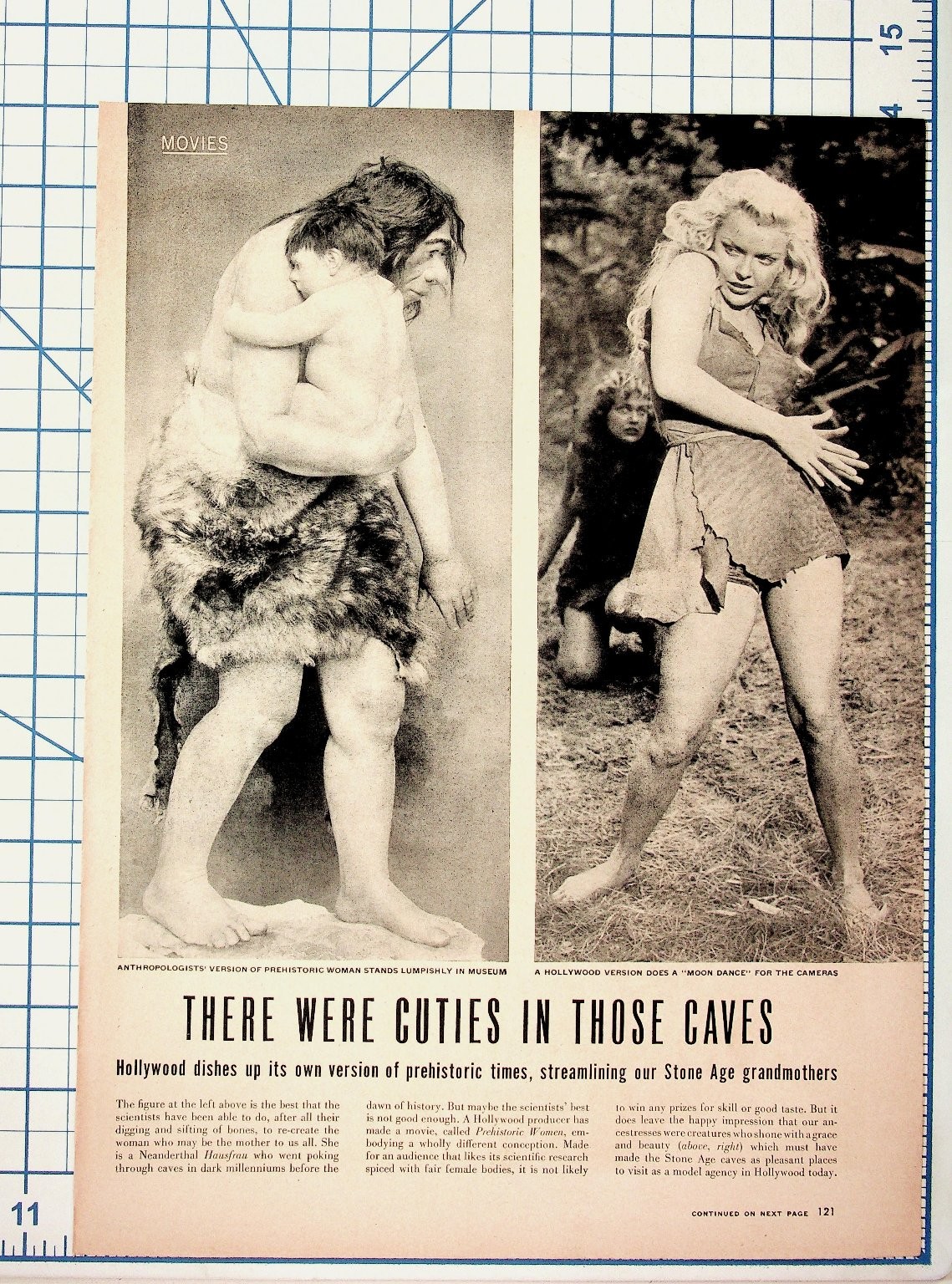 Vintage 1950s Prehistoric Women Hollywood Cave Girls Magazine Page Ad Vintage 1950s Prehistoric Women Hollywood Cave Girls Magazine Page Ad