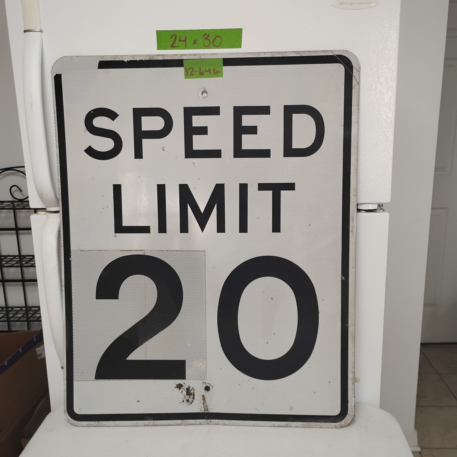 Traffic Road Street Sign Authentic Retired Speed Limit 20 30\